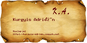 Kurgyis Adrián névjegykártya